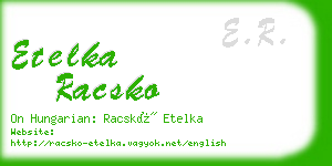 etelka racsko business card